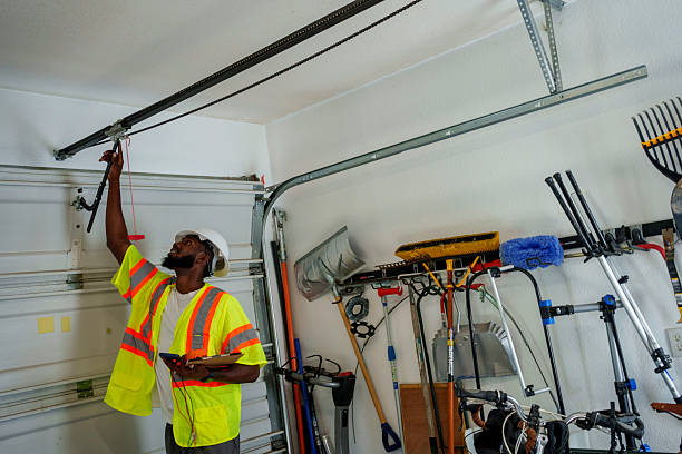 Professional Garage Door Roller Replacement technician working in Park City, MT